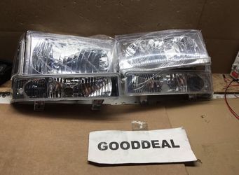 #03 Fit 99-04 Ford F-250/350/450/550 Chrome Clear Headlight 