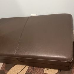  Leather Dark brown ottoman Bench Sofa 