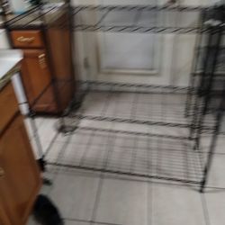 BIGGER SET OF NEW WIRE SHELVING.  