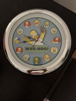 Vintage 2004 Homer Simpson Woo-Hoo Talking Wall Clock