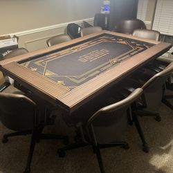 Poker Table + 8 Chairs 