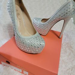Silver Wedding Heels 7