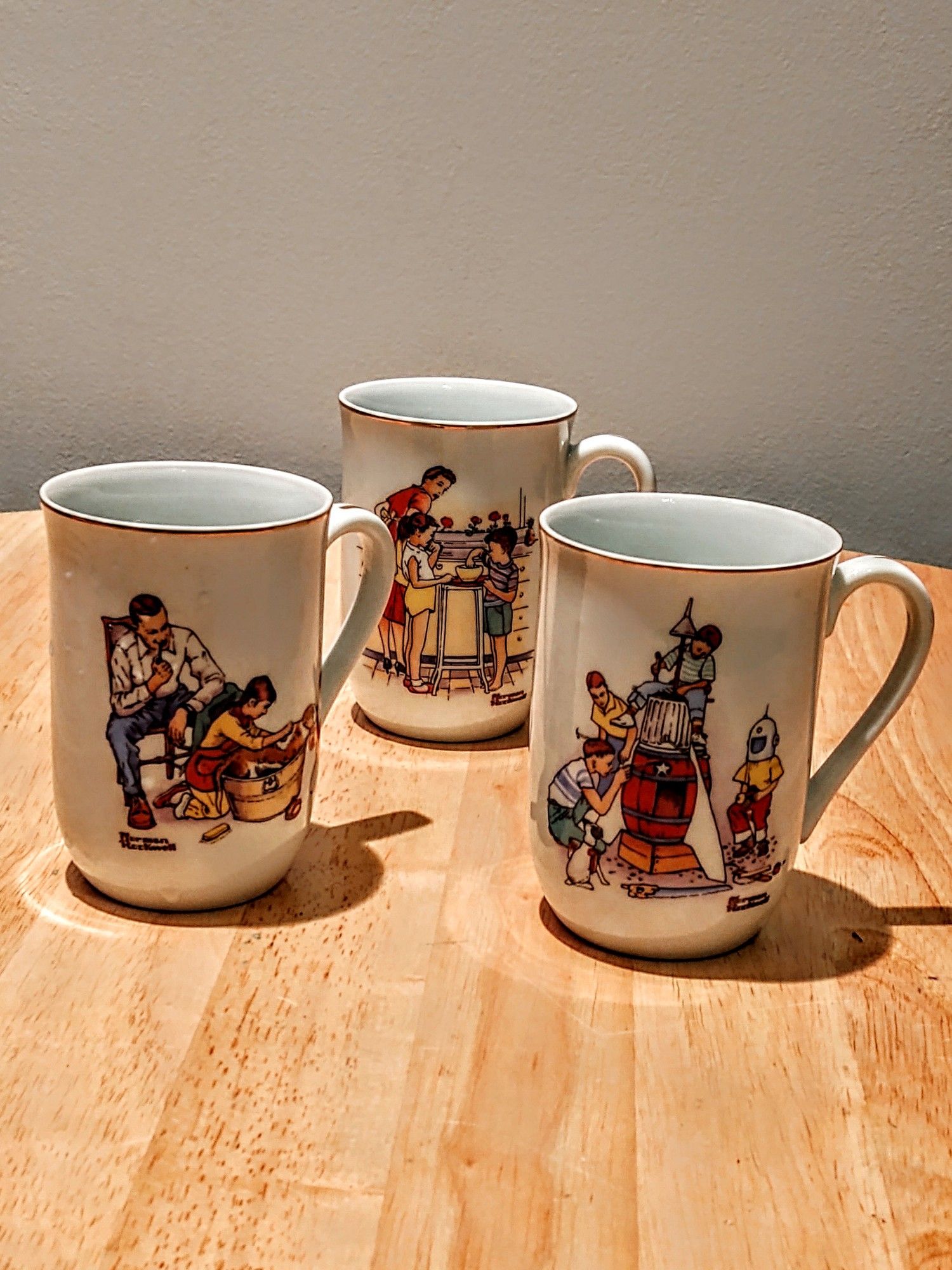 Vintage Norman Rockwell Porcelain Mugs