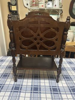 Vintage Wooden Canterbury Style Magazine Rack