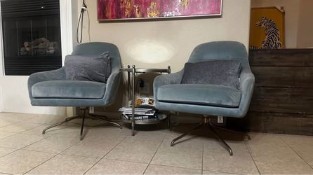Matching West Elm Swivel Chairs