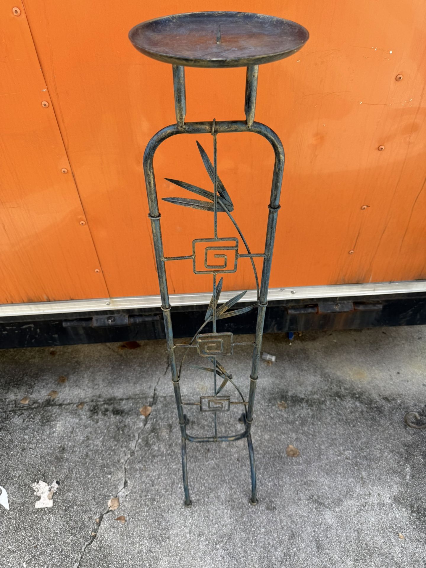 Vintage Wrought Iron Candle Holder Stand