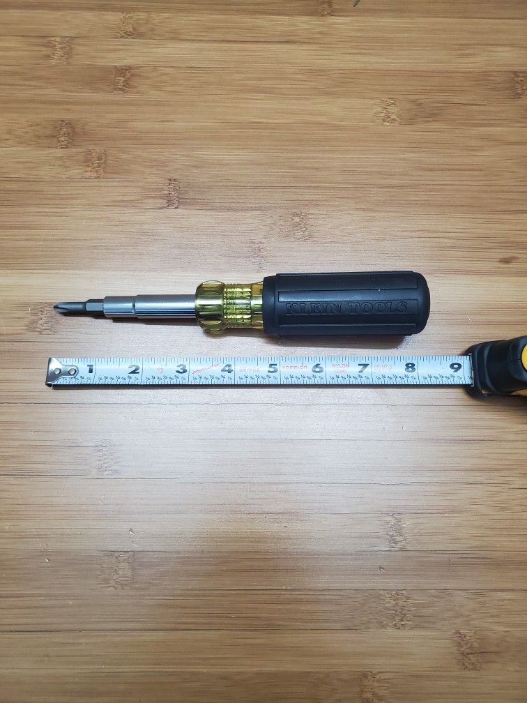 Klein Tools 32557 Multi Bit Screwdriver Heavy Duty 10-in-1 Ph Sl Sq Hex Bits Nut Drivers Phillips Slotted 11 in 1 Electrical Electrician HVAC Tech