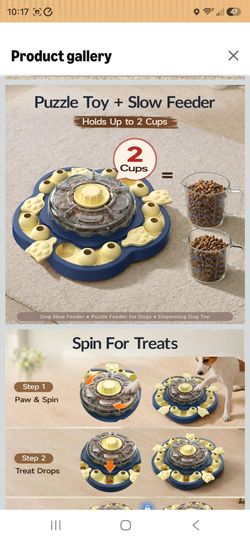 Treat Dispenser Roll Giggling Ball for All Breed Medium/Large Aggressive Chewers Food Dispensing Puzzle Toy AUGX