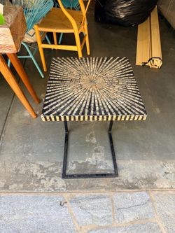 Black Mother Of Pearl Side Table