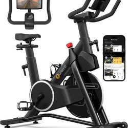 Auto-Motorized Magnetic Exercise Bike, Smart Indoor Cycling Bike Stationary for Home Compatible with APPs, 350LBS Weight Capacity, Tablet Holder, Comp