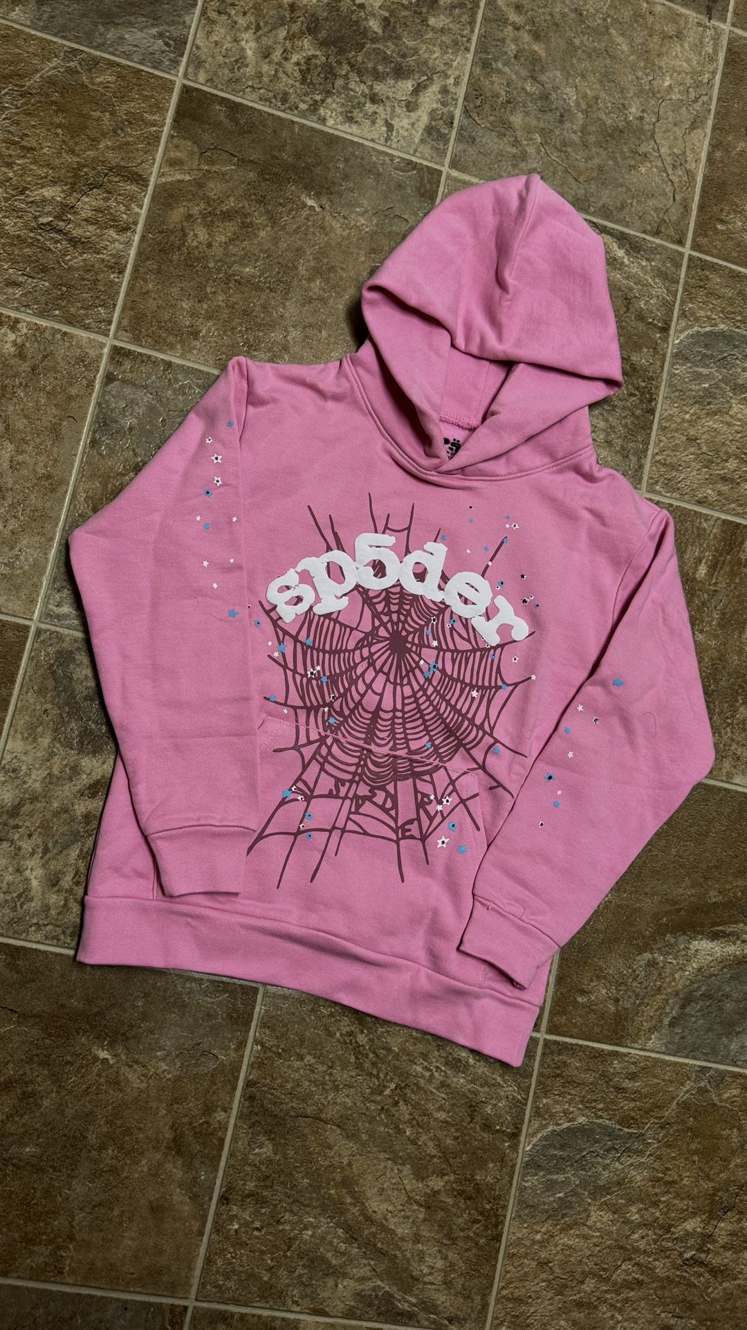 pink sp5der hoodie