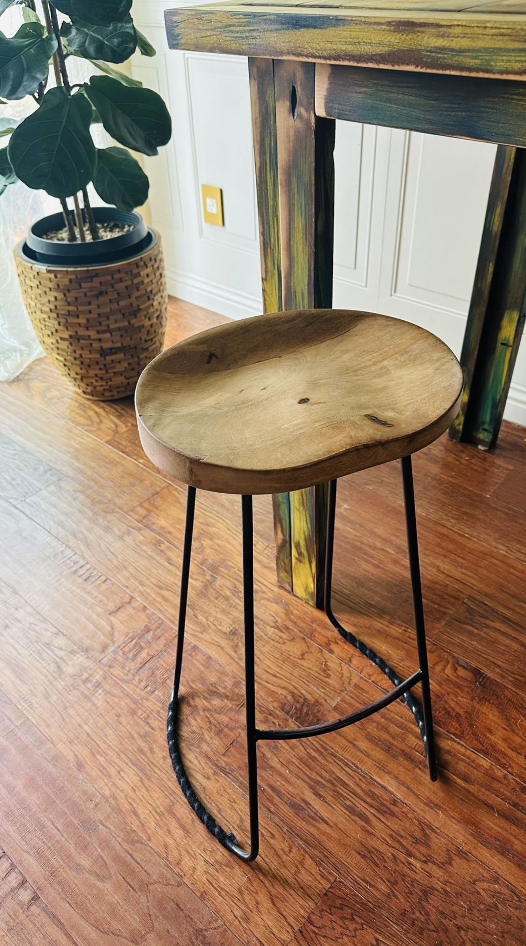Hardwood Acacia Stool Modern