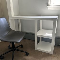 Desk And Chair With Storage Shelf Office Bookcase Dorm Room 