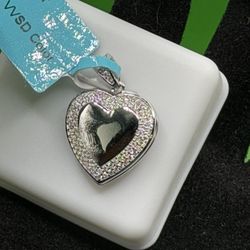 Moissanite Heart Locket Pendant 