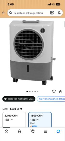 Hessaire evaporated cooler 500sqft