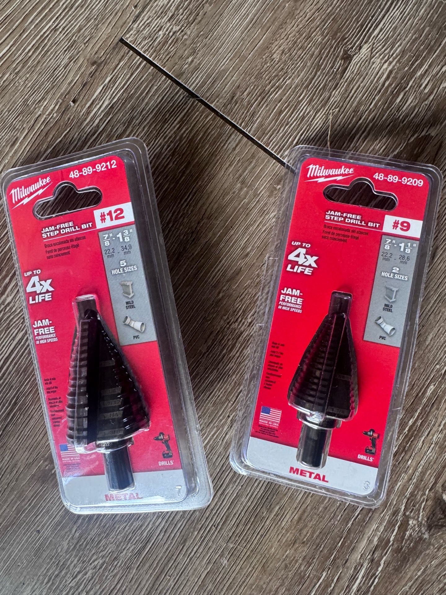 Milwaukee step bits and impact extractor set
