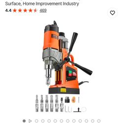 VEVOR Magnetic Drill, 1450W Motor 1.6 in Boring Diameter, 2810 lbf Portable Electric Mag Drill Press, with 11 Coring Bits, 850 RPM Speed, Drilling Mac