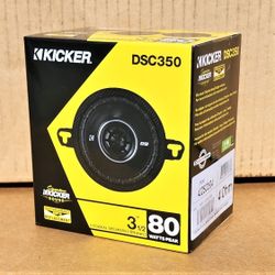 Kicker Car Speakers Set DS-Series 3 1/2 Inch 2-Way Coaxial Speaker System 80 Watts DSC350 🚨 Payment Options Available 🚨 No Credit Needed 🚨 