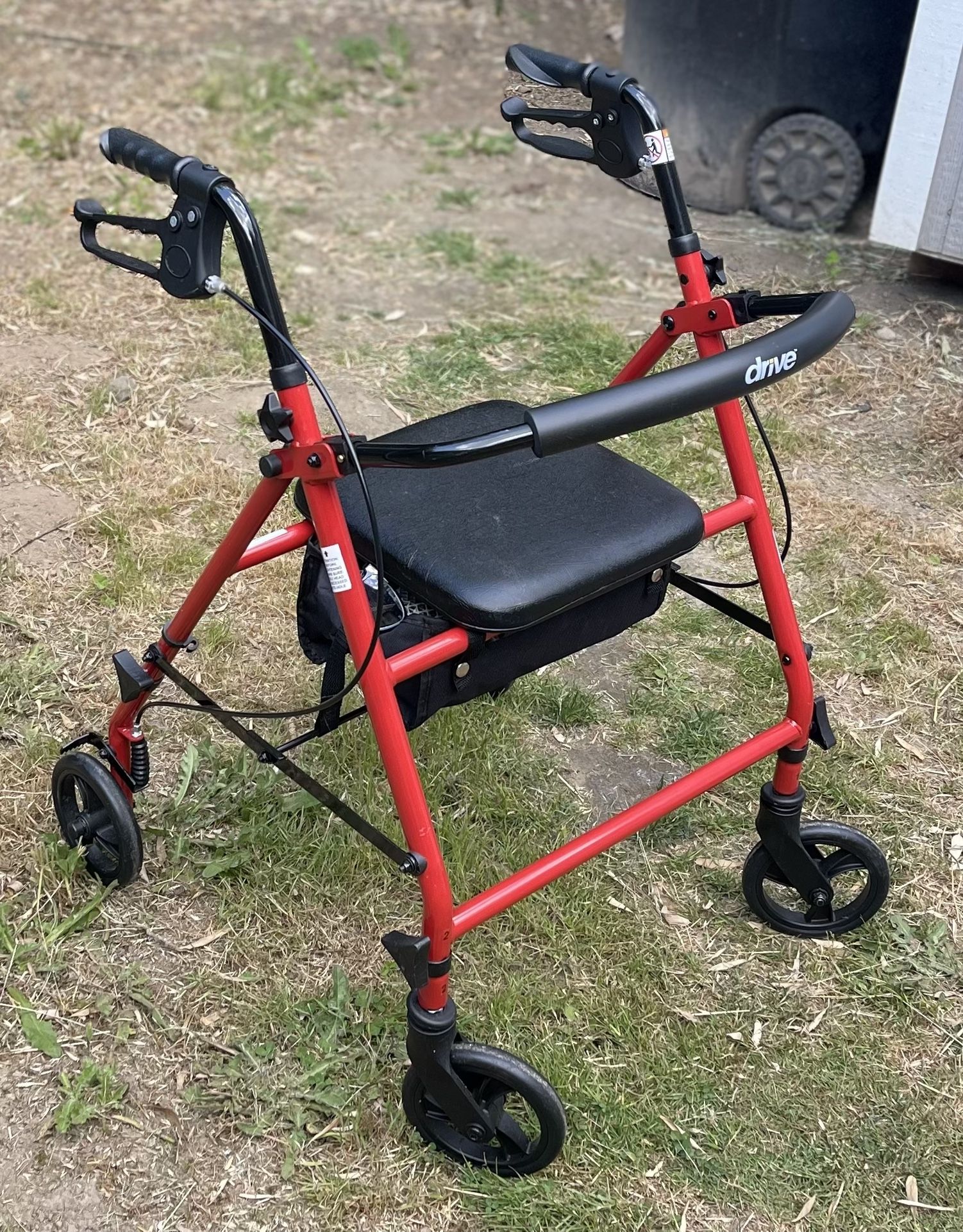 Like New Drive Medical RTL10266 Nitro Euro-Style 4-Wheel Rollator Walker With Seat, Red