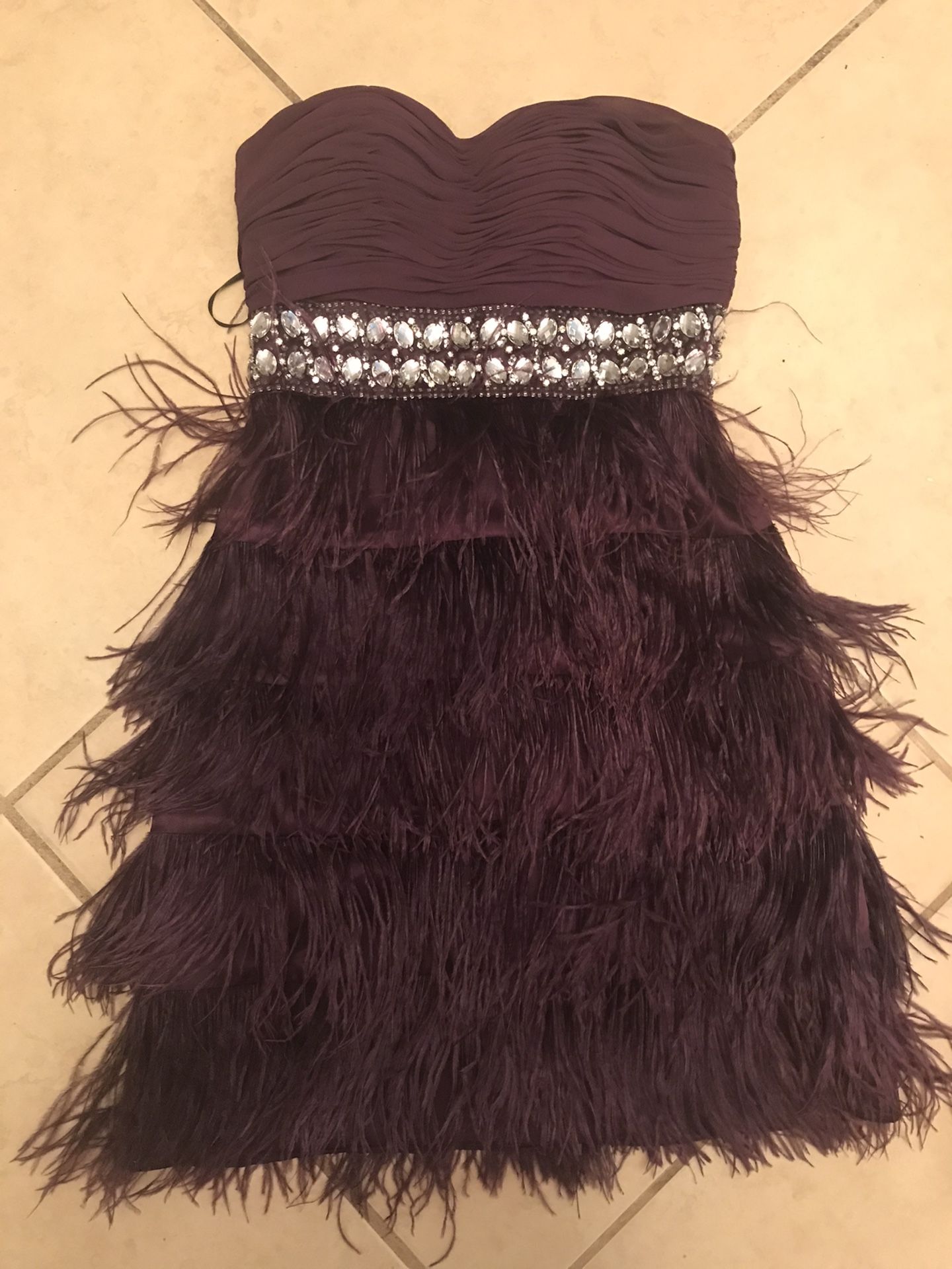  Purple fringe party dress size 3/4