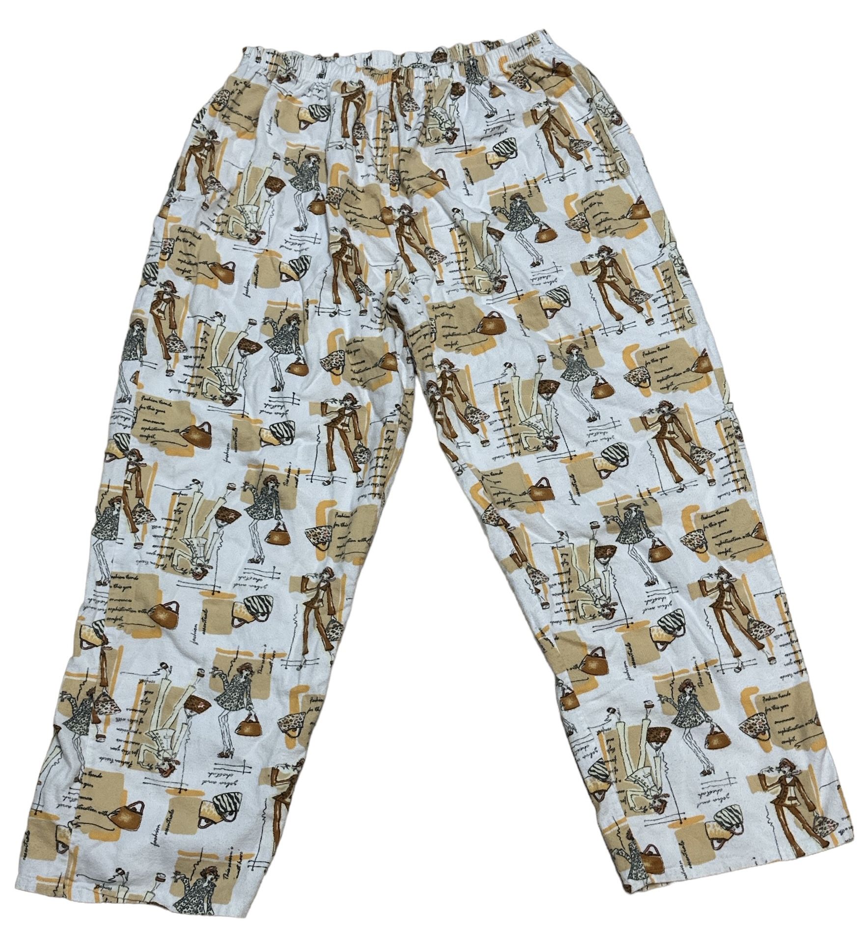 Hollister Pajama Pants Women’s S 6-8 Brown White Purse Print Casual Sleepwear