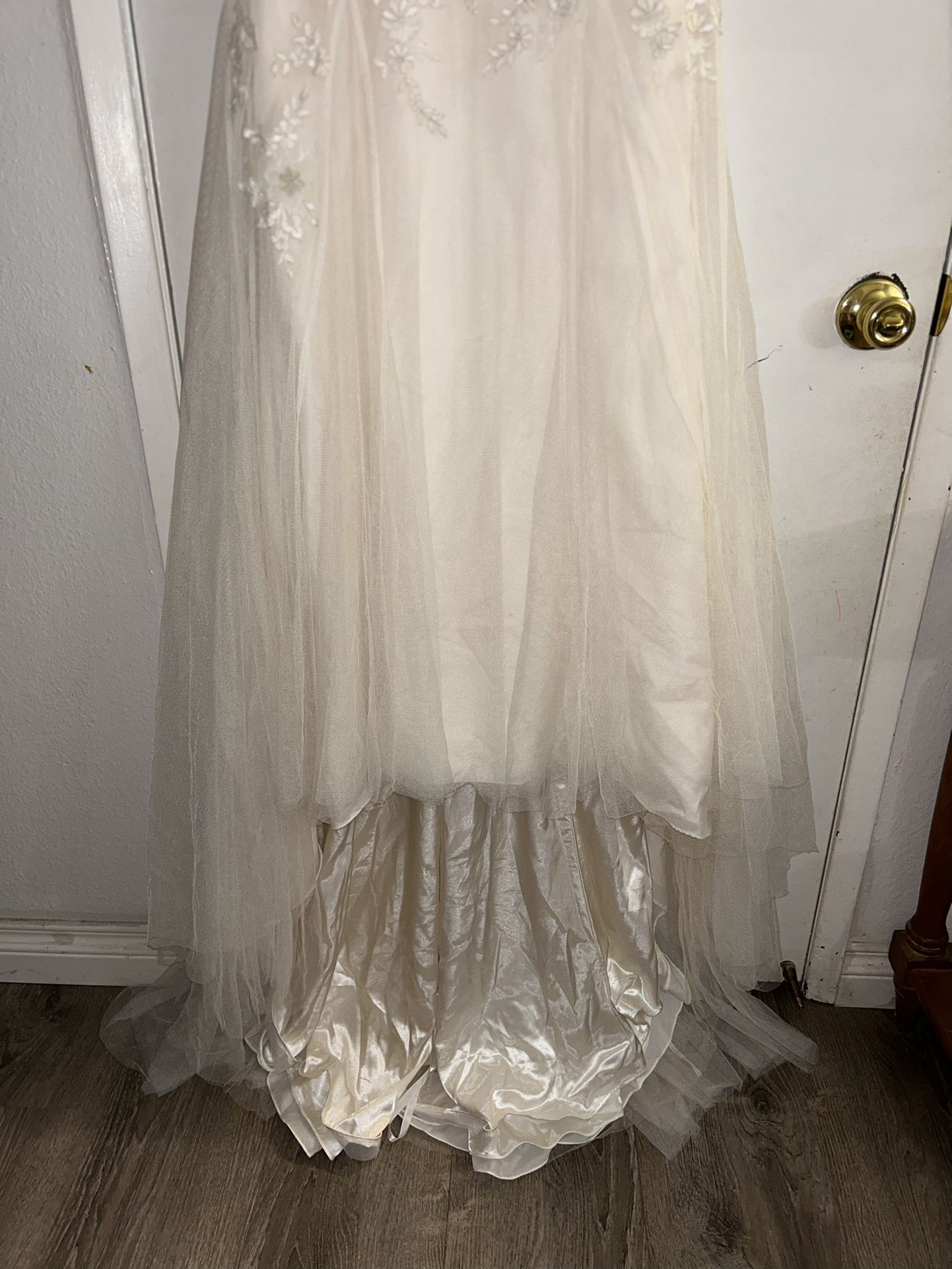 Melissa Sweet IVORY leaf pattern lace a line wedding dress Boho Chic SIZE 6  - aseduan.cl