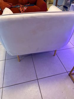 White Velvet Accent Chair Gold Legs
