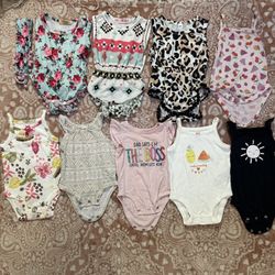 Babygirl Size 3-6M Spaghetti Strap Onesies!