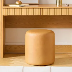 Article Furniture - Cilo 16" Leather Ottoman-Charme Tan- NEW IN BOX!! TWO AVAILABLE