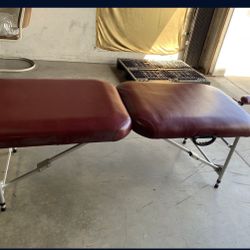 Portable Adjustable Massage Bed With Carrying Bag 72”X30 Burgundy Color 