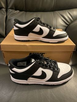 Nike Dunk Low Retro White Black Panda 7Y CW1590-100  Kids Sneakers Shoes