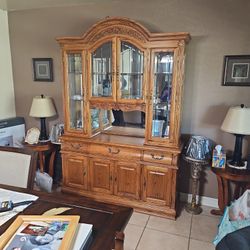Oak China Hutch
