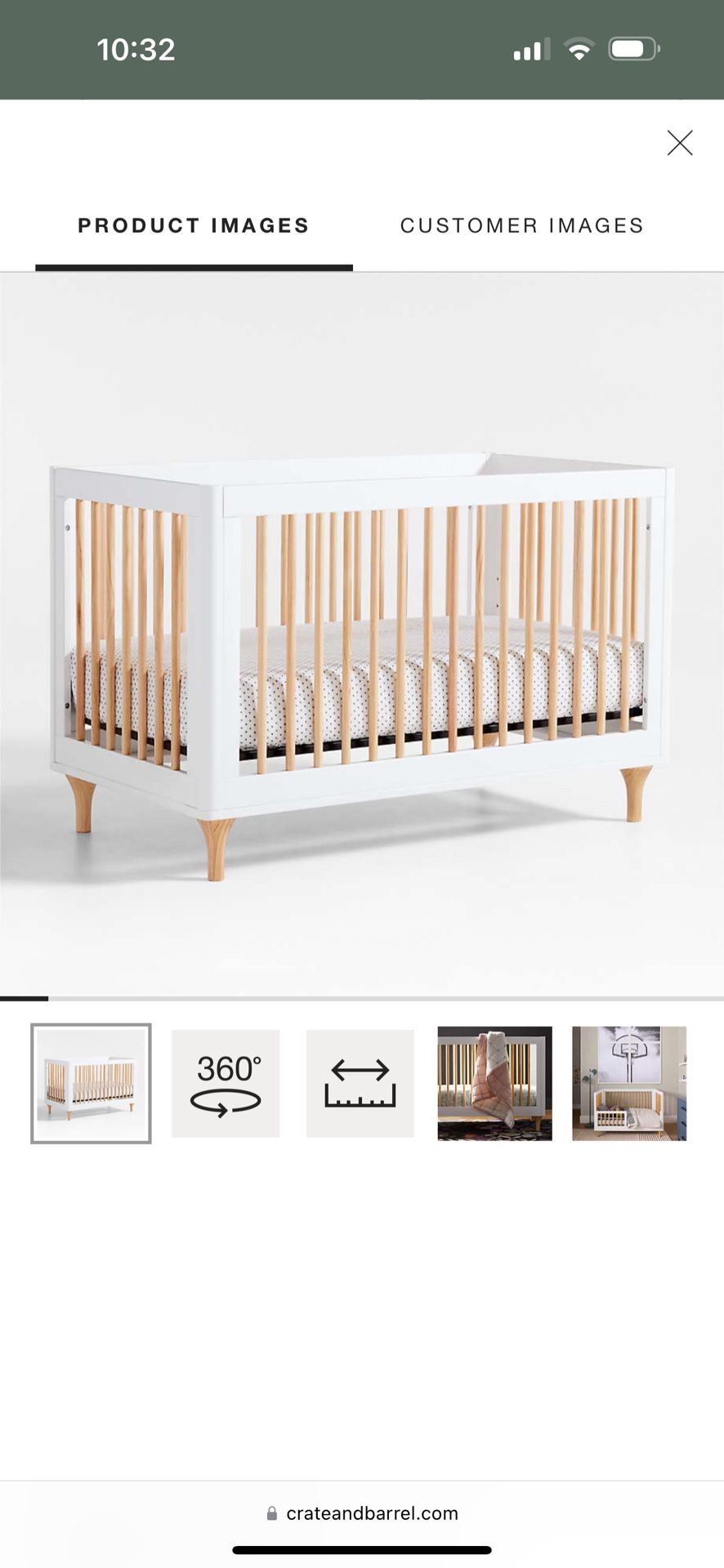 White Babyletto Crib And newton Mattress 
