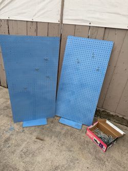 Blue Pegboards with Hooks – Set of 2