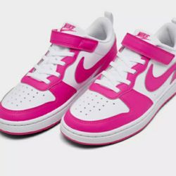 Nike Girls Court Borough Low Recraft Casual Fuchsia TD Sneakers- 8c