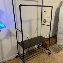 Clothing & Shoe Rack On Wheels