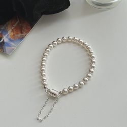 Shijia Pearl Bracelet Design Exquisite Women‘s 2024 New High-end Girlfriend Light Luxury Magnetic Buckle Versatile Simple Bracelet