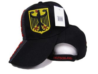 German Eagle Hat Germany Deutschland Country Black Baseball Cap 3D embroidered