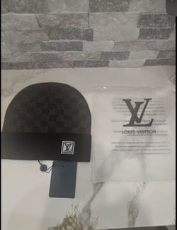 Black designer beanie