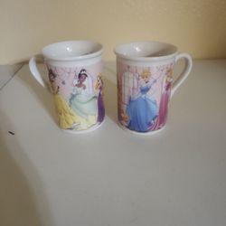 Disney Princess Ceramic Coffee Mugs Set Of 2