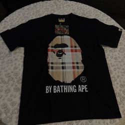 Black Burberry Bape Shirt Size S