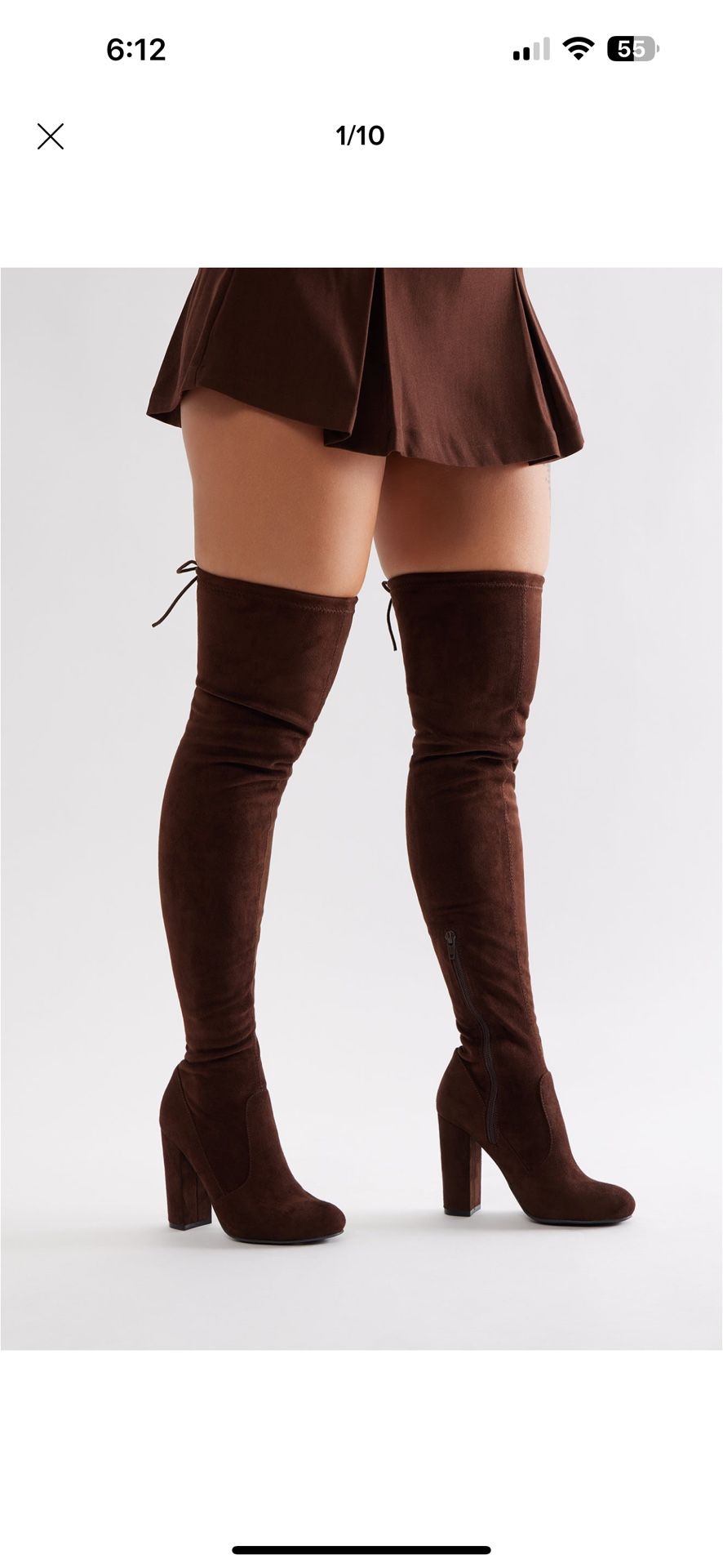 Fashion Nova Thigh High Boots (Chocolate)
