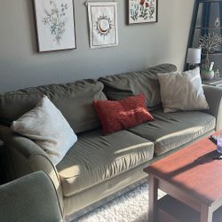 Couch set (light green): Sofa, Love Seat, And Chair