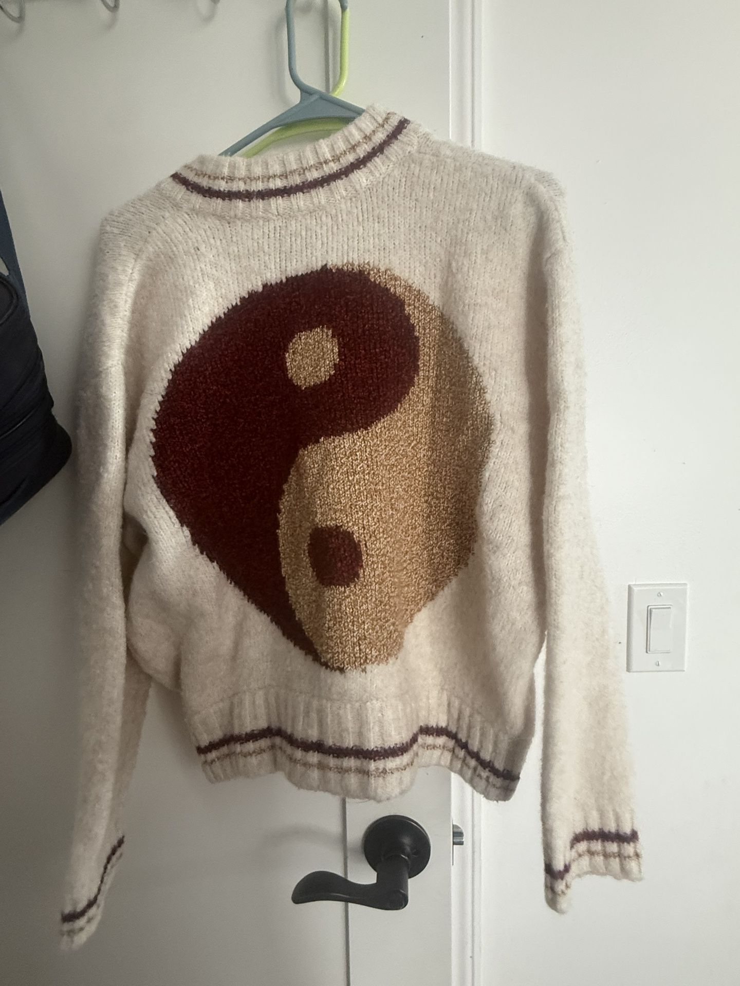 Soft Yin Yang Zip Up Sweater