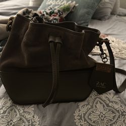 Zac Posen suede bucket bag