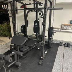 Vesta Fitness Smith Machine 1001 w/Bench Attachment | 230lb Bumpers Olympic Weights | 7ft Olympic Bar | Fitness | Gym Equipment | FREE DELIVERY 🚚 