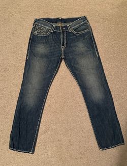 True Religion Men’s Jeans Size 38 Ricky Relaxed Straight Blue Jeans