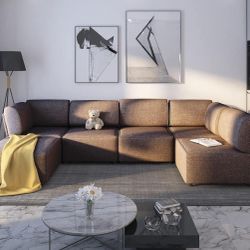 2 BrownSectional Sofas