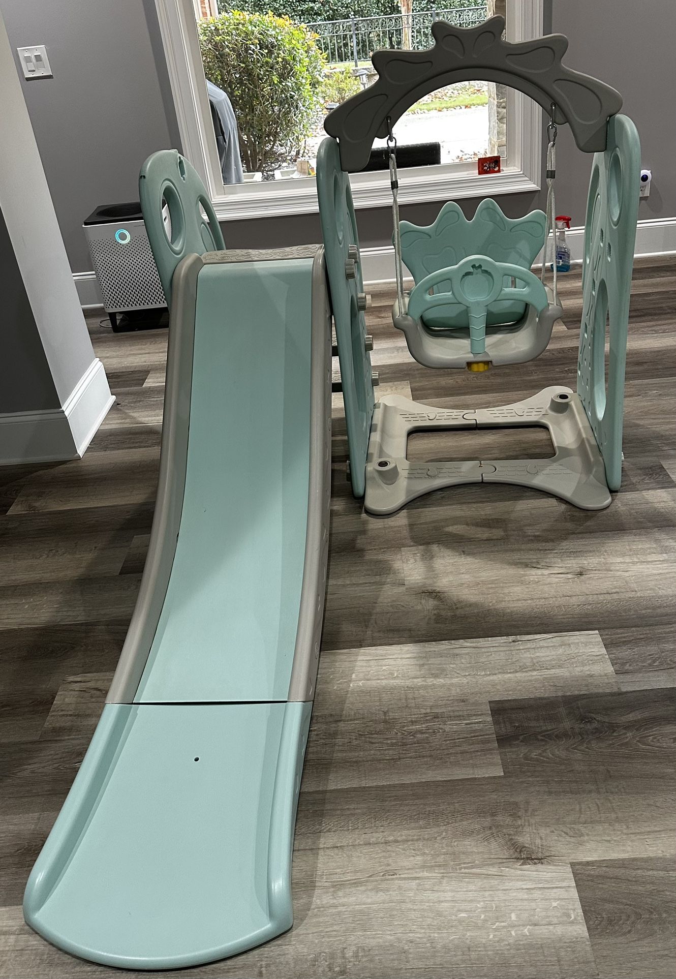 Kids Climber Indoor Playset with Swing and Extra Long Slipping Slope Slide