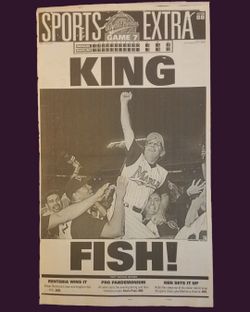 Marlins 1997 World Series Champions original newspaper page
